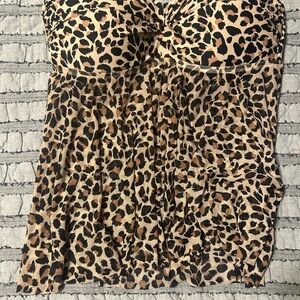 Kona Sol Leopard Print Bikini Top